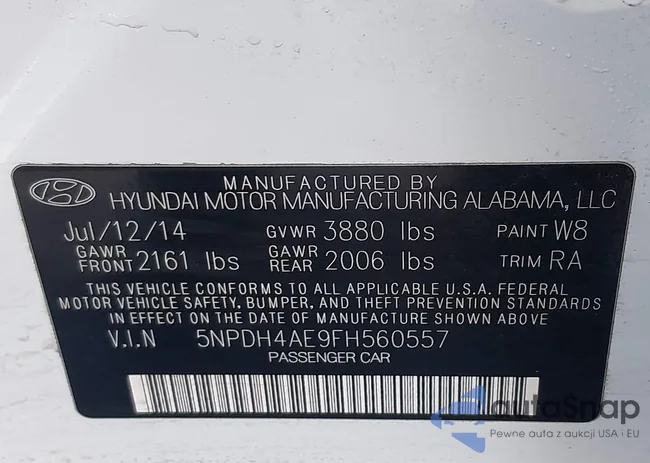 5NPDH4AE9FH560557: 43421271