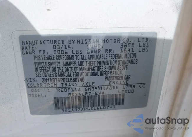 3N1AB7AP6EL660740: 43421366