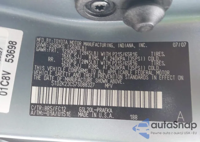 5TDZK23C57S088327: 43421456