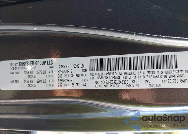 1C4BJWEG4EL240382: 43421463