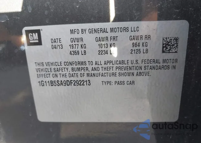 1G11B5SA9DF292213: 43421466