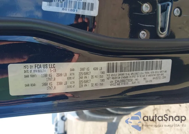 3C4NJDBB6KT792301: 43421568