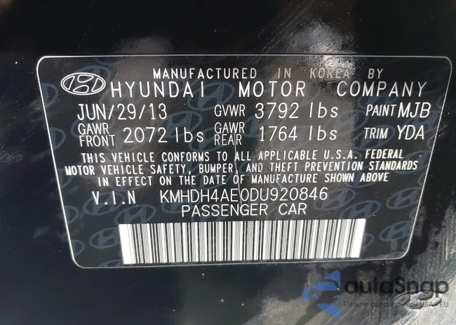 KMHDH4AE0DU920846: 43422626