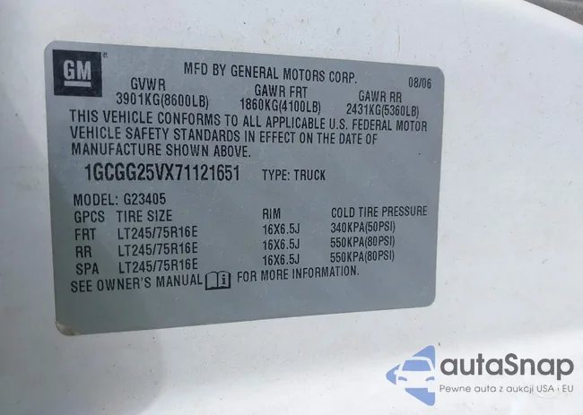 1GCGG25VX71121651: 43422699