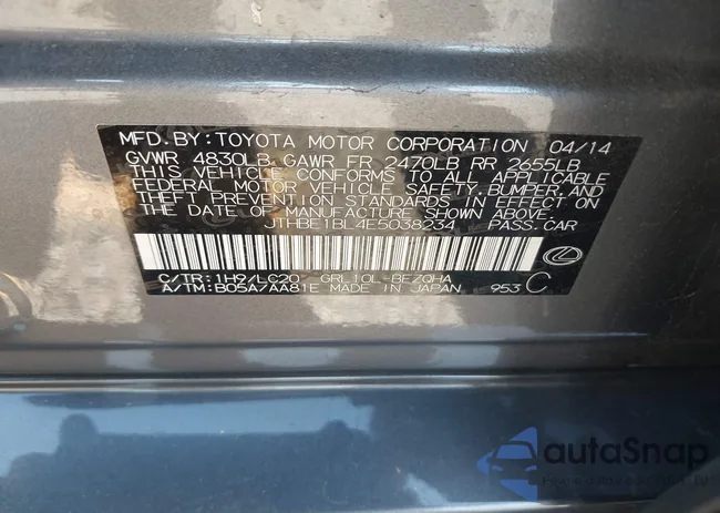 JTHBE1BL4E5038234: 43422807