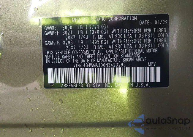 4S4WMAJD0N3423295: 43423053