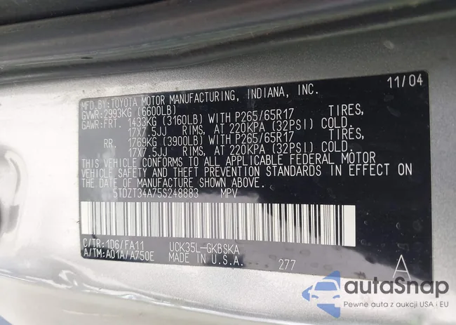 5TDZT34A75S248883: 43423090