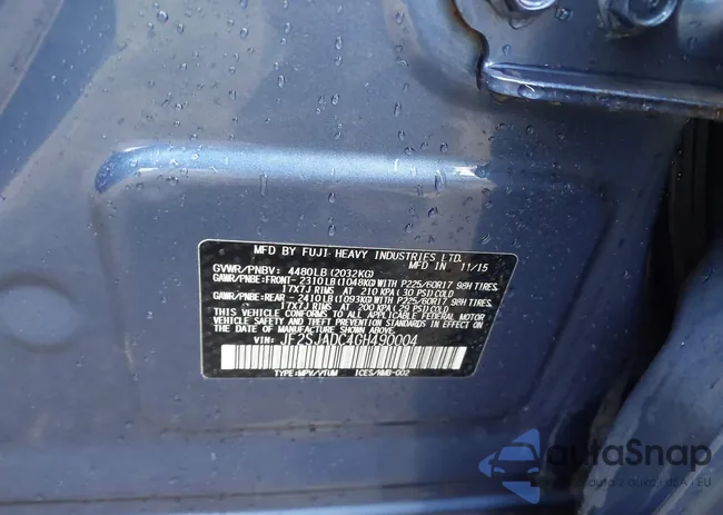 JF2SJADC4GH490004: 43423092