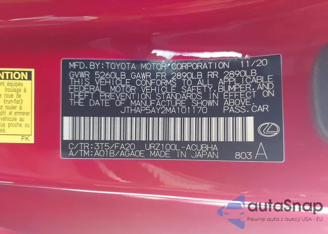 JTHAP5AY2MA101170: 43423097