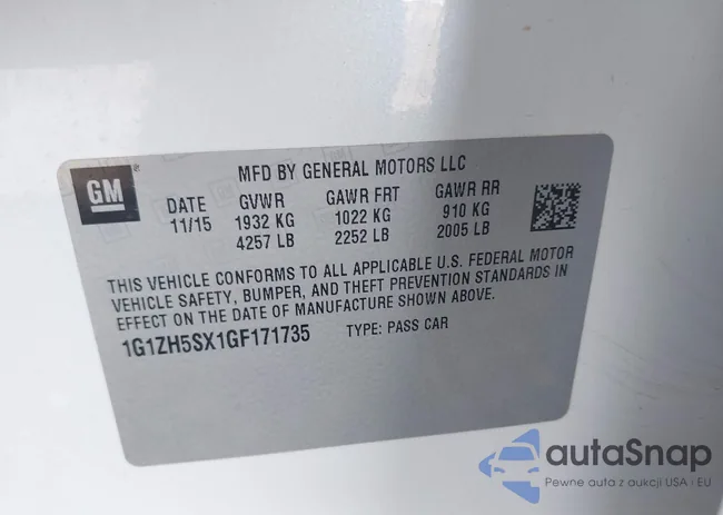 1G1ZH5SX1GF171735: 43423181