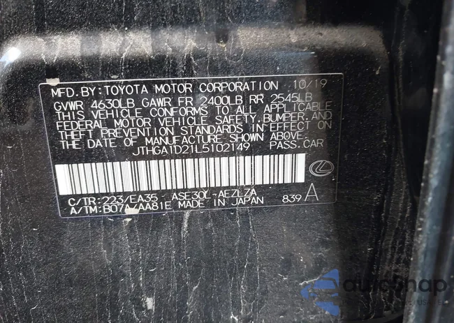 JTHGA1D21L5102149: 43422186