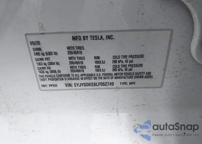 5YJYGDEE8LF052749: 43422194