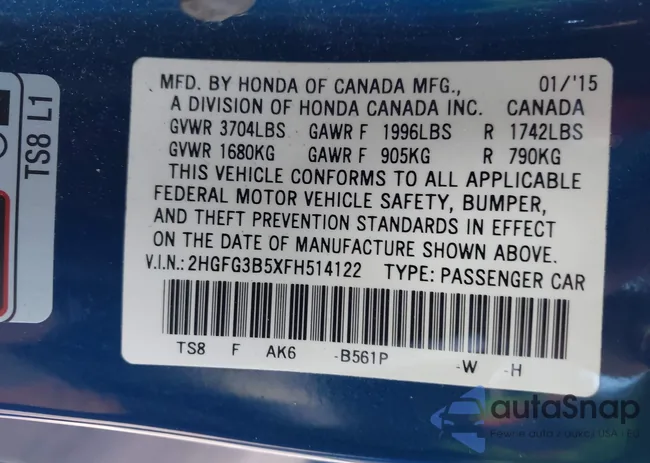 2HGFG3B5XFH514122: 43422321