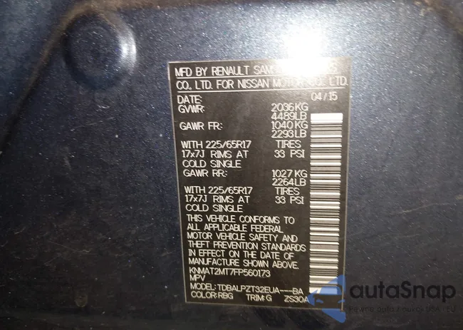 KNMAT2MT7FP560173: 43422349