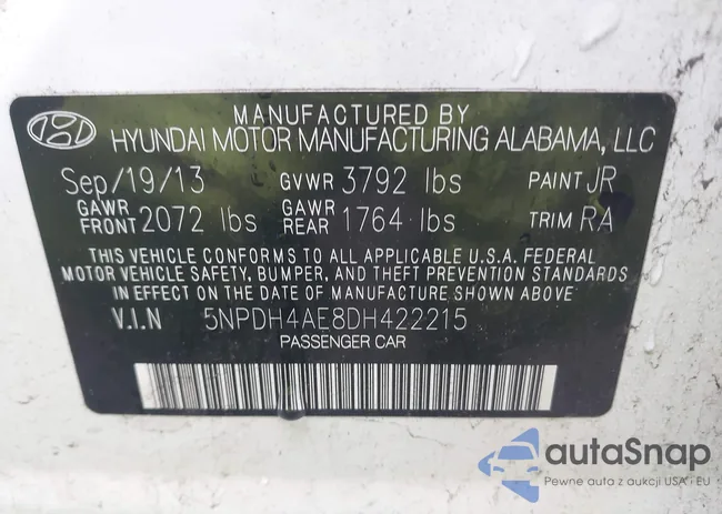 5NPDH4AE8DH422215: 43422556