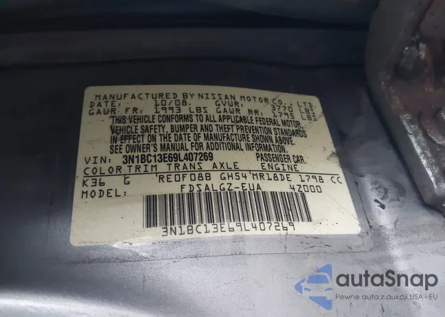 3N1BC13E69L407269: 43422567