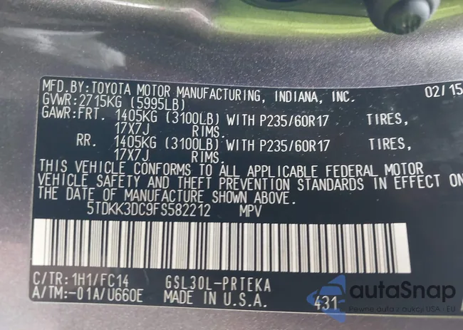 5TDKK3DC9FS582212: 43422573