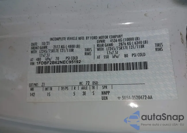 1FDBF2B62NEC95192: 43423642