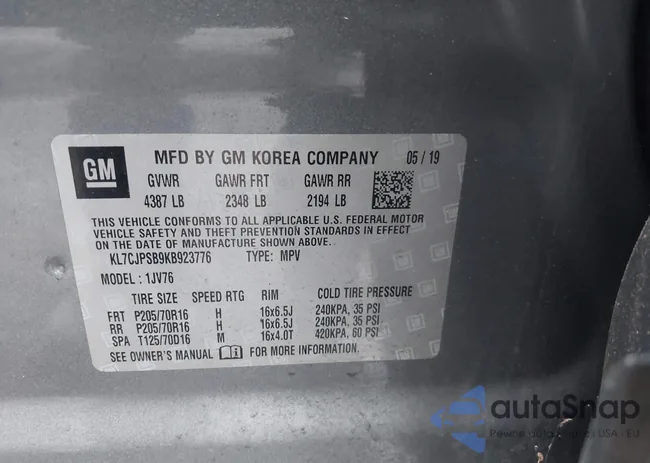 KL7CJPSB9KB923776: 43423688