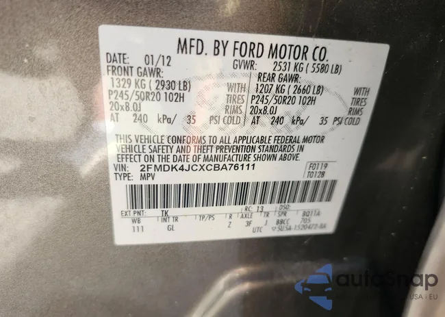 2FMDK4JCXCBA76111: 43423706