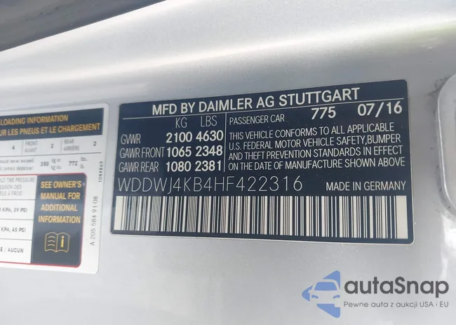 WDDWJ4KB4HF422316: 43423830