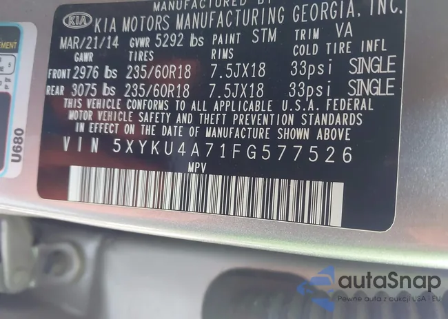 5XYKU4A71FG577526: 43424078