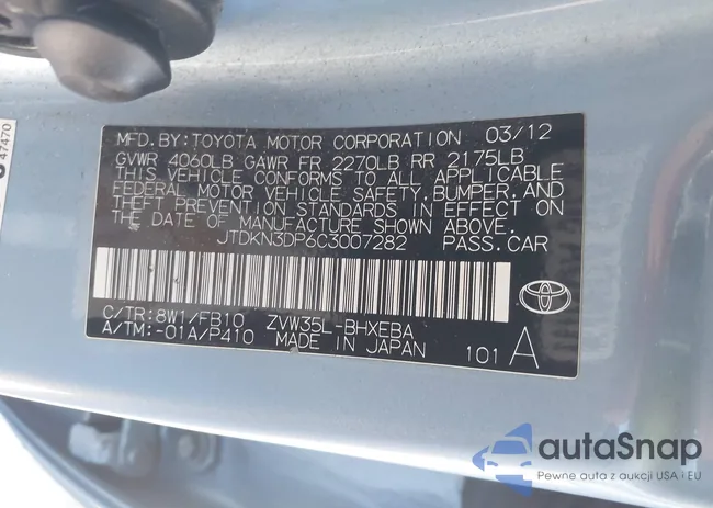 JTDKN3DP6C3007282: 43423198