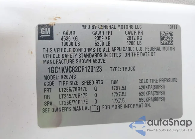 1GC1KVC82CF120123: 43423296