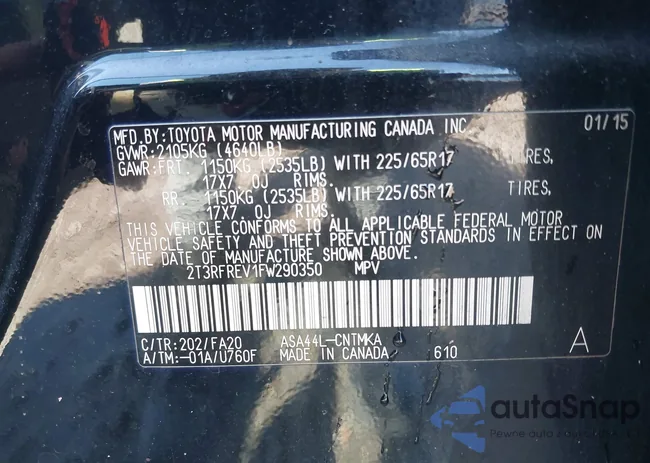 2T3RFREV1FW290350: 43423325