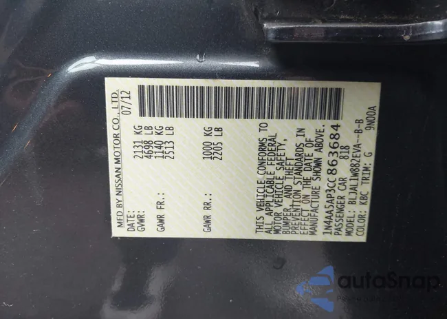 1N4AA5AP3CC863684: 43424708