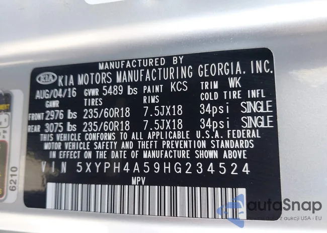 5XYPH4A59HG234524: 43424786