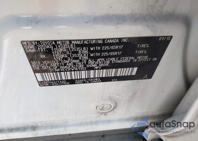 2T3WFREV3FW161352: 43424810