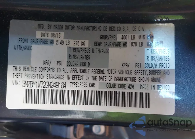 3MZBM1W72GM249184: 43424827