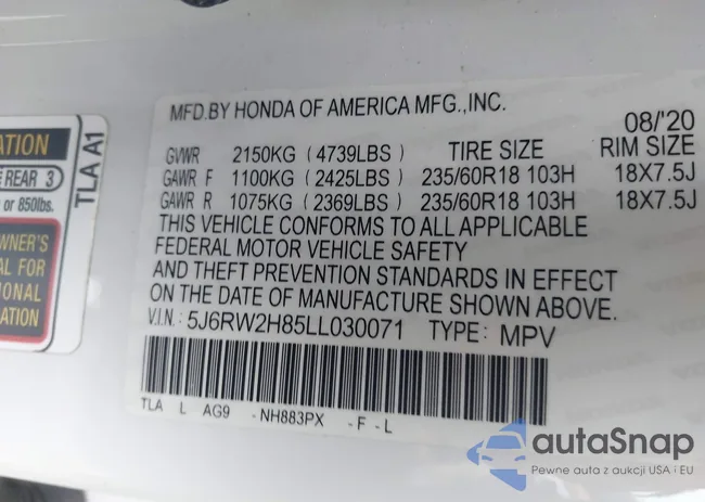 5J6RW2H85LL030071: 43424917