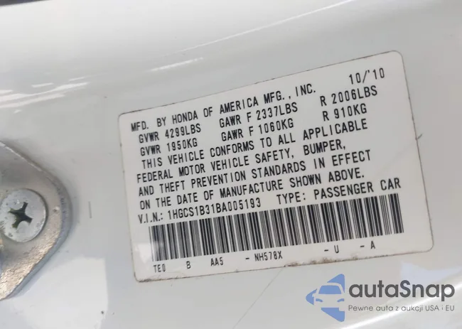 1HGCS1B31BA005193: 43424936