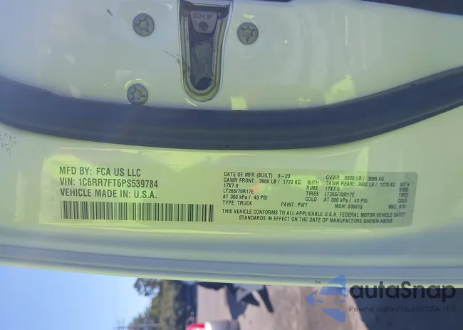 1C6RR7FT6PS539784: 43425015