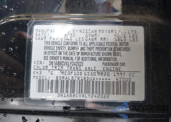 3N1AB8CVXLY242022: 43425040