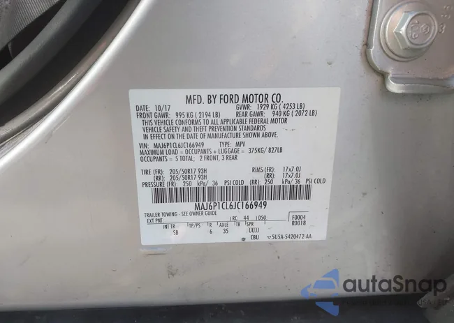 MAJ6P1CL6JC166949: 43424240