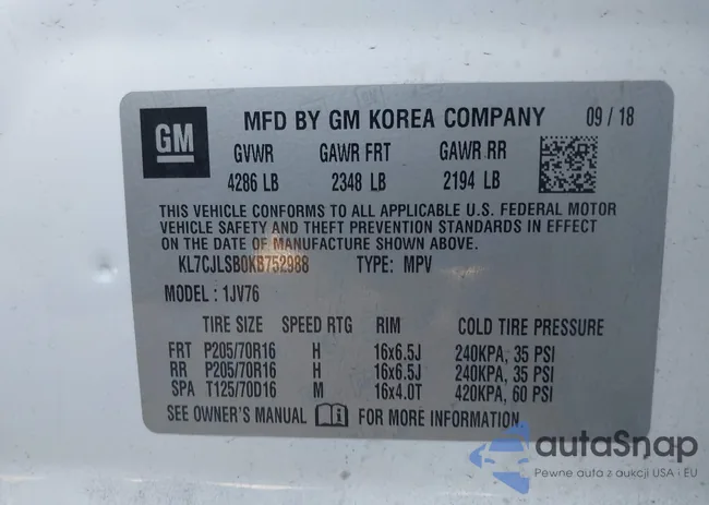 KL7CJLSB0KB752988: 43424343