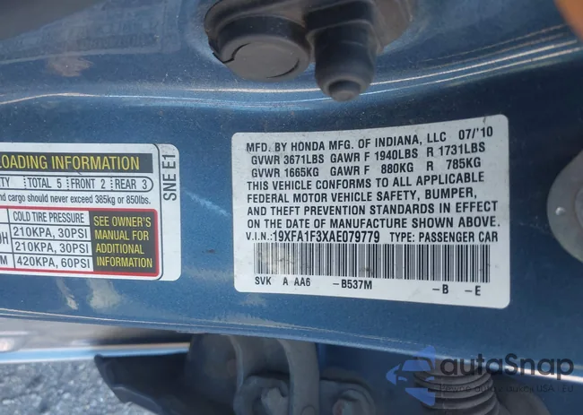 19XFA1F3XAE079779: 43424356