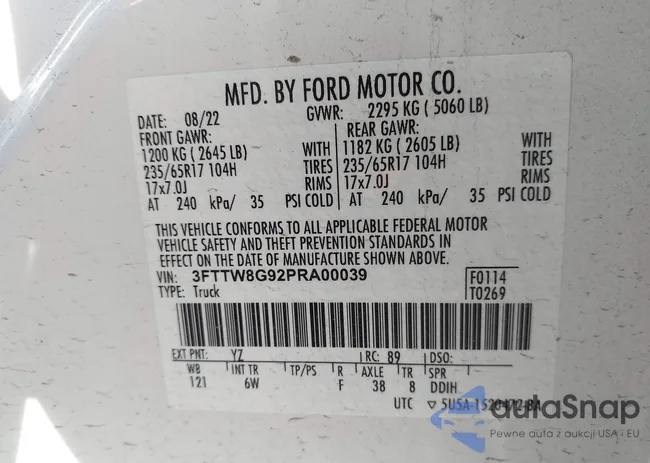 3FTTW8G92PRA00039: 43424392