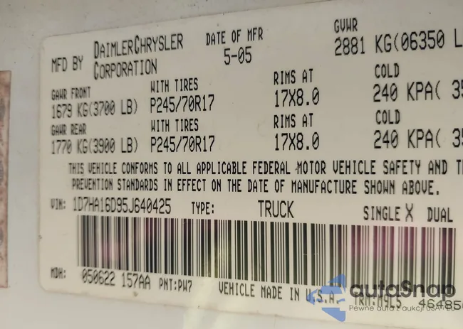 1D7HA16D95J640425: 43424448