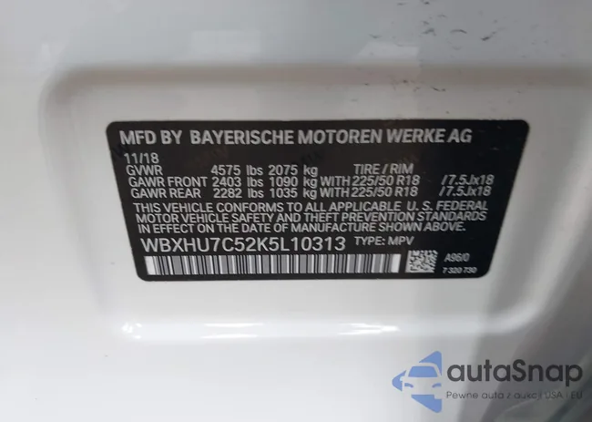 WBXHU7C52K5L10313: 43425800