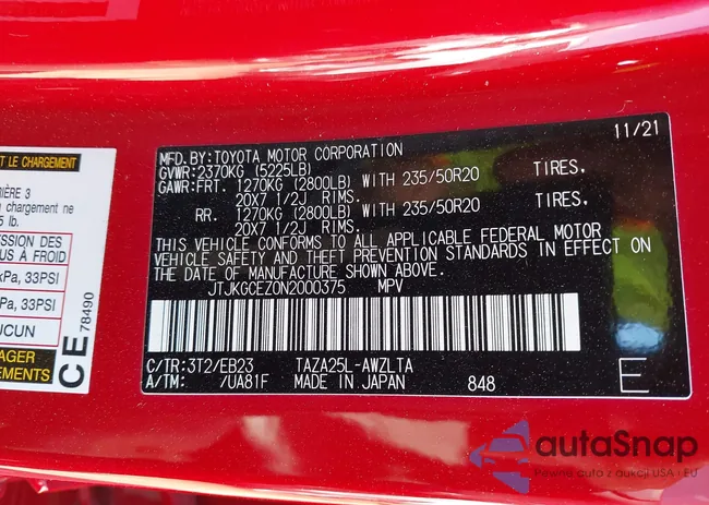 JTJKGCEZ0N2000375: 43425936