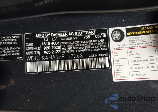 WDDPK4HA1FF113268: 43425957