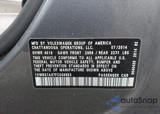 1VWBS7A37FC009853: 43425968