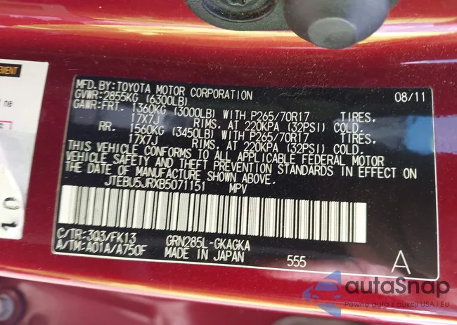 JTEBU5JRXB5071151: 43426059