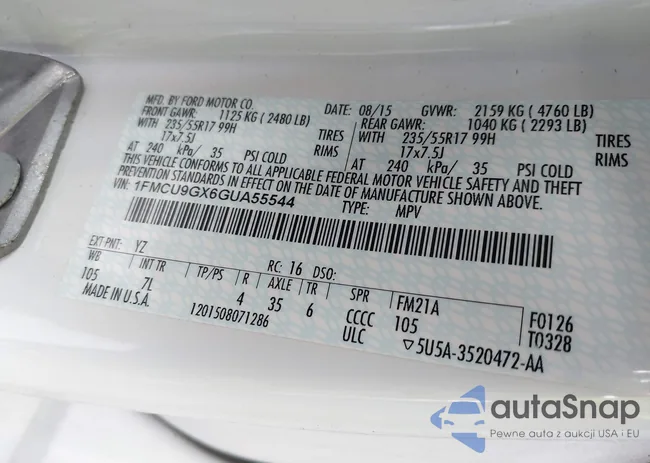 1FMCU9GX6GUA55544: 43426077