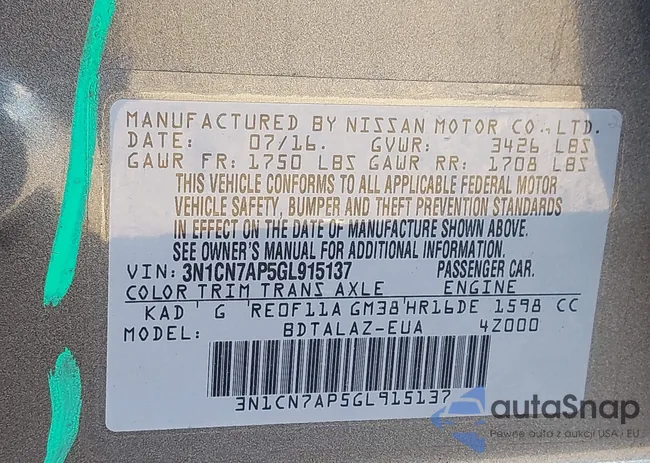 3N1CN7AP5GL915137: 43426121