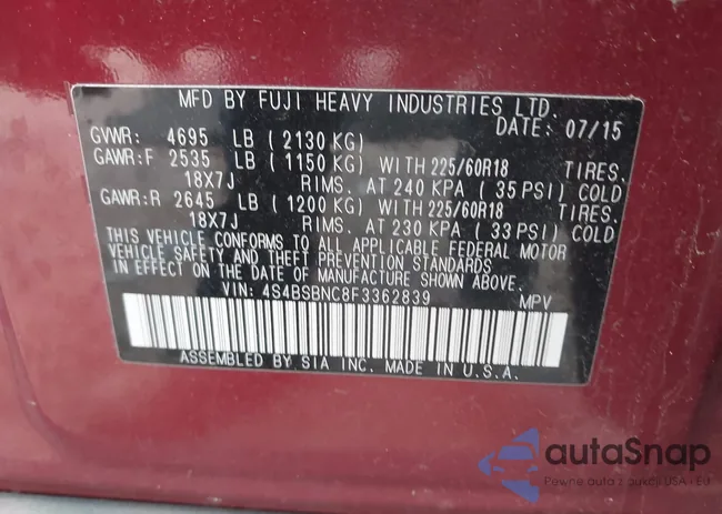 4S4BSBNC8F3362839: 43425210